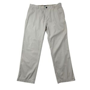 GAP Khakis Classic Straight Fit Chino Pants 100% Cotton Gray Beige Size 34×30